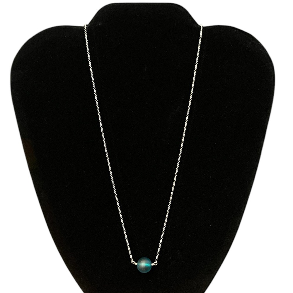 50% OFF Elegant Silver Necklace with Blue Pendant